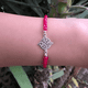 thumbnail image 2 of Pulsera nudo brujas cristales rojos plata protección, 2 of 3