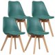 thumbnail image 1 of Pack 4 Tulip Verde Esmeralda Acolchadas Diseño Moderno, 1 of 3