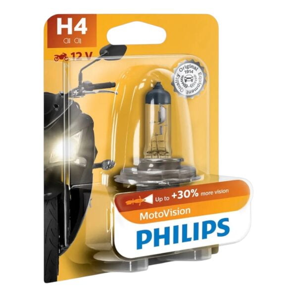 Ampolleta Philips H4 Motovision Amarilla 12v 60/55w
