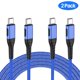 thumbnail image 2 of Cable USB-C Durcord 2 unidades 100 W 1,8 m carga rápida azul, 2 of 7