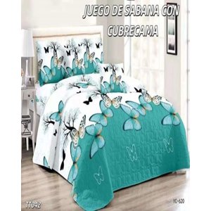 Genérico - Sabana Con Cubrecama 2 Plazas