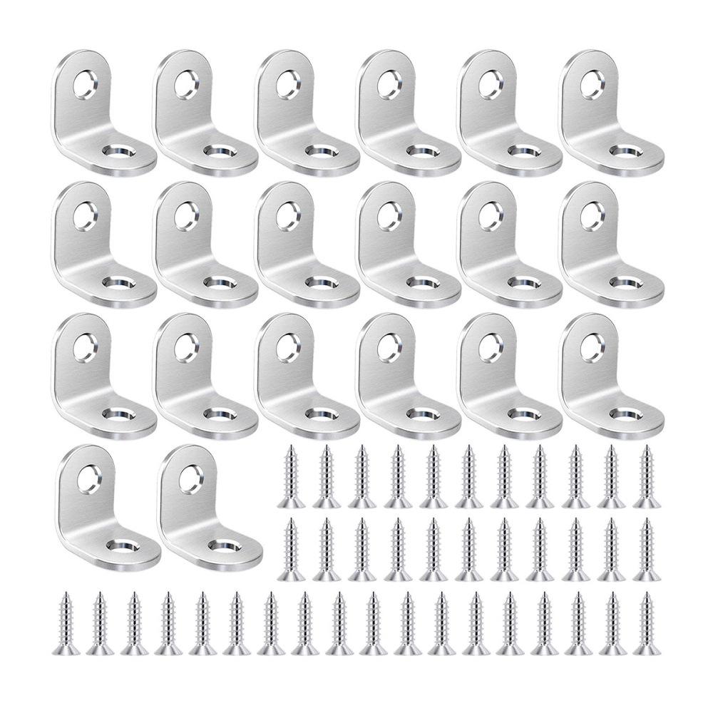 12 Conectores De Esquina De Acero Inoxidable, Soportes Angulares Triangulares Para Madera, Soporte De Muebles Con Tornillos, Soporte Fijo Para Estantes, Gabinetes, Mesa, Silla, Escritorio
