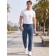 thumbnail image 2 of INSPIRE CHIC Pantalones Joggers de Lino a Rayas con Cintura Elástica y Cordón Ajustable para Hombre, Ligeros y Casuales, Talla L, Azul, 2 of 5