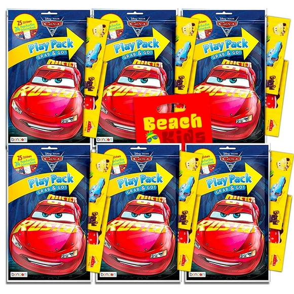 Party Favors Disney Cars Ultimate 6 juegos con pegatinas y libros