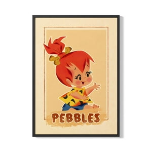 Creango - Cuadro Poster Enmarcado Los Picapiedras Pebbles Decorativo