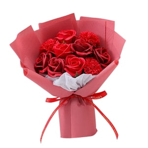 Magideal - De Flores De Rosas Flor De Jabón Regalos Del Día De San Valentín Decoraciones Del Día De San Valentín Para El Compromiso Día De La Madre Esposa , Rojo