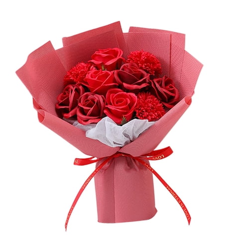 Magideal - De Flores De Rosas Flor De Jabón Regalos Del Día De San Valentín Decoraciones Del Día De San Valentín Para El Compromiso Día De La Madre Esposa , Rojo