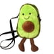 thumbnail image 1 of Bolso de hombro de peluche suave con forma de aguacate y cremallera., 1 of 8