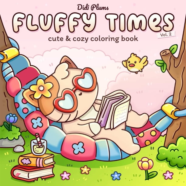 Fluffy Times Vol. 2: Coloring Book for Adults & Teens Featuring Adorable Animal Characters in Cute and Cozy Daily Moments (Fluffy Times Coloring)