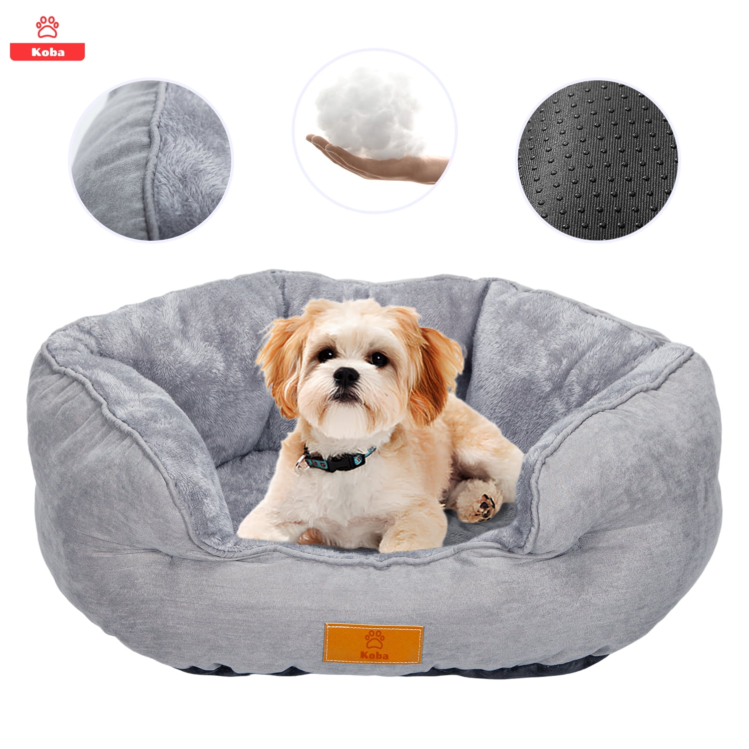 Koba - Cama Antiestres Para Perro Gato Con Cojin Reversible 60x53cm