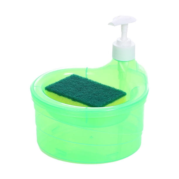 Dispensador De Jabón Y Soporte Para Fregador Práctico Dispensador De Jabón De Cocina Para El Hogar Verde