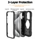thumbnail image 3 of Funda KCJ para iPhone 15 Pro de 6,1" con soporte de anillo giratorio – Negra, 3 of 8