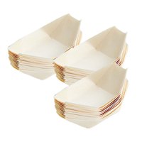 Bothyi - Bandejas Desechables Para Servir Barcos De Madera, Contenedor De Comida Para Bodas, Multiusos, 14Cm X 8Cm, 50 Uds.