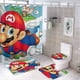 thumbnail image 1 of Super Mario-theme 4-Piece Shower Curtain Set with Rugs, Waterproof Bathroom Decor Set Includes Bath Mat, U-Shaped Rug, Toilet Lid Cover and Curtain with Hooks, 1 of 6
