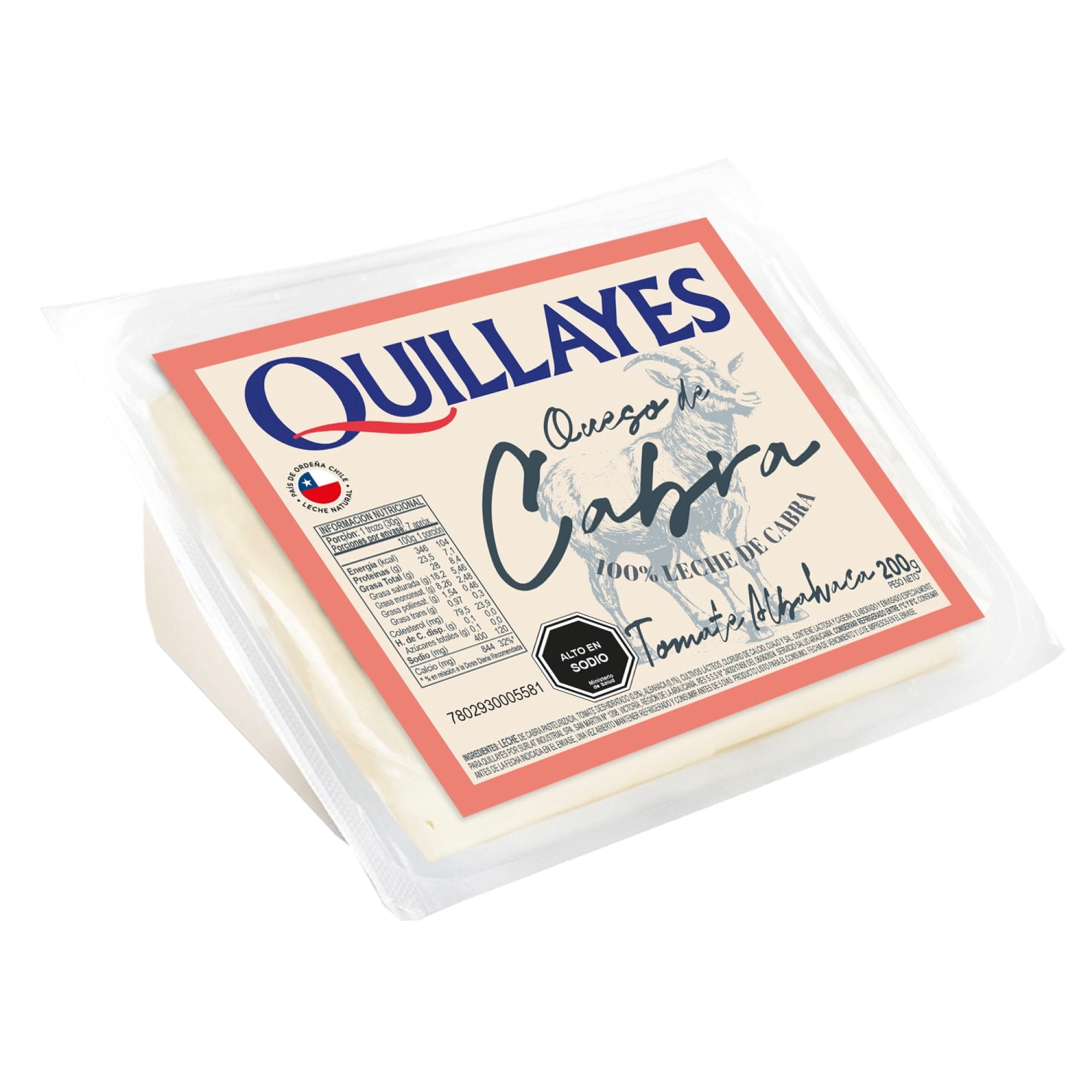 Queso cabra tomate albahaca, 200 g