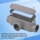 thumbnail image 2 of Cuerpo de conduit CKVIHAV de PVC tipo T de 3/4" - 4 piezas, gris, 2 of 7