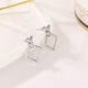 thumbnail image 4 of Stylish Hollow Rhombus Stud Earrings - Golden/Silvery Zinc Alloy Jewelry for Daily Wear and Gift Giving, 4 of 4