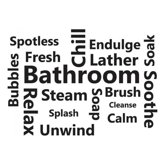Decomural Bathroom Words Bathroom WS-40926
