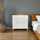 thumbnail image 1 of Cómoda de madera 5 Cajones 100x40x100 color Blanco cubierta Café, 1 of 3