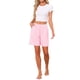 thumbnail image 2 of INSPIRE CHIC Pantalones Cortos de Modal para Mujer  Suaves Pantalones de Dormir de Viscosa con Bolsillos y Cintura Elástica Pantalones de Pijama Transpirables XL Rayas Rosadas, 2 of 6