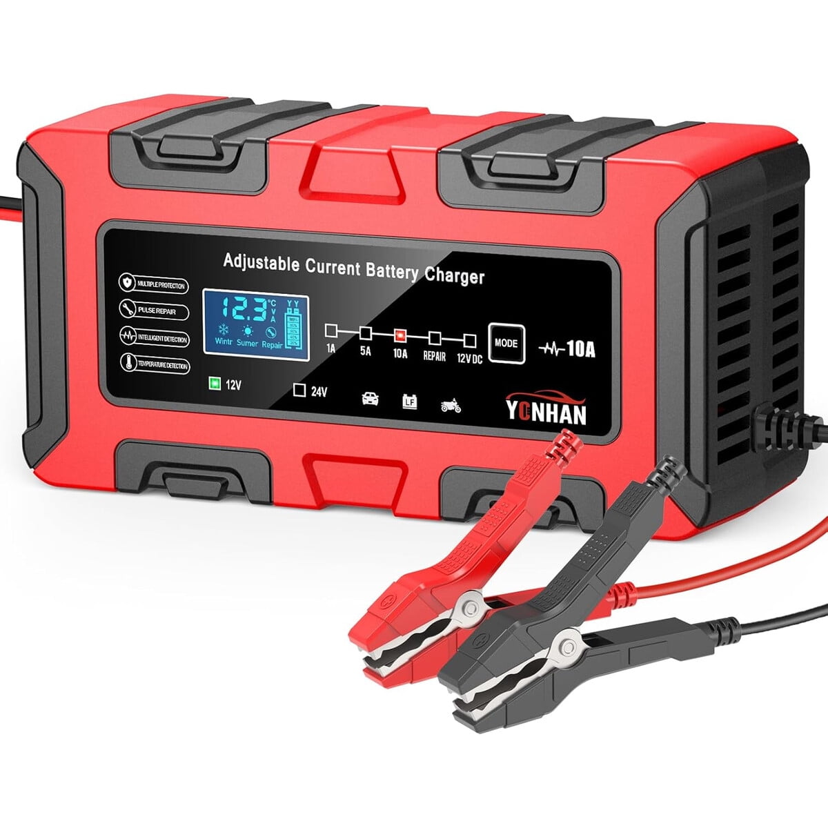 Cargador De Batería Yonhan 12v 24v 1a 5a 10a Multiamp Ajustable