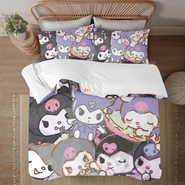 Kuromi Soft 3D Printed Duvet Cover Bedding Set with Comforter Cover 3 Piece Set