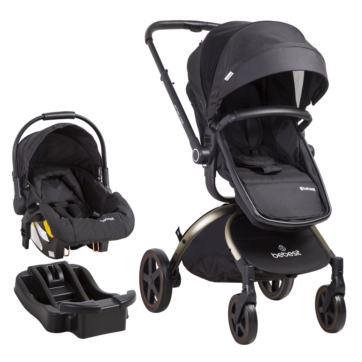Coche Cuna Travel System Deluxe 360° Sx Dorado Bebesit