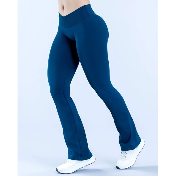 Calza Flare Acampanada Para Mujer Tiro Alto Gym