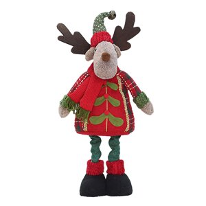 Magideal - Estatuilla Navideña Con Piernas Elásticas, Muñeco De Peluche De Pie, Figura Decorativa De Papá Noel Para Habitación De Navidad, Ventana Del Hogar Estilos C