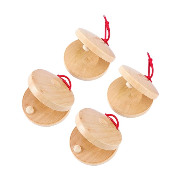 Castañuelas de Madera, Juguetes de Desarrollo de Castañuelas Musicales, Juguetes Rítmicos de Instrumentos de Percusión para Bebés, Niños, Niños , 4 4 piezas