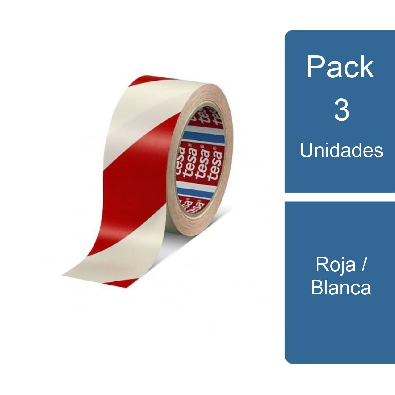 Tesa - Pack 3 Cintas Delimitadora 50mm X 33mts Roja / Blanca