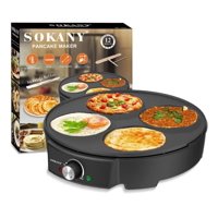 Genérico - Maquina Para Crepes Panquequera Antiadherente Negro