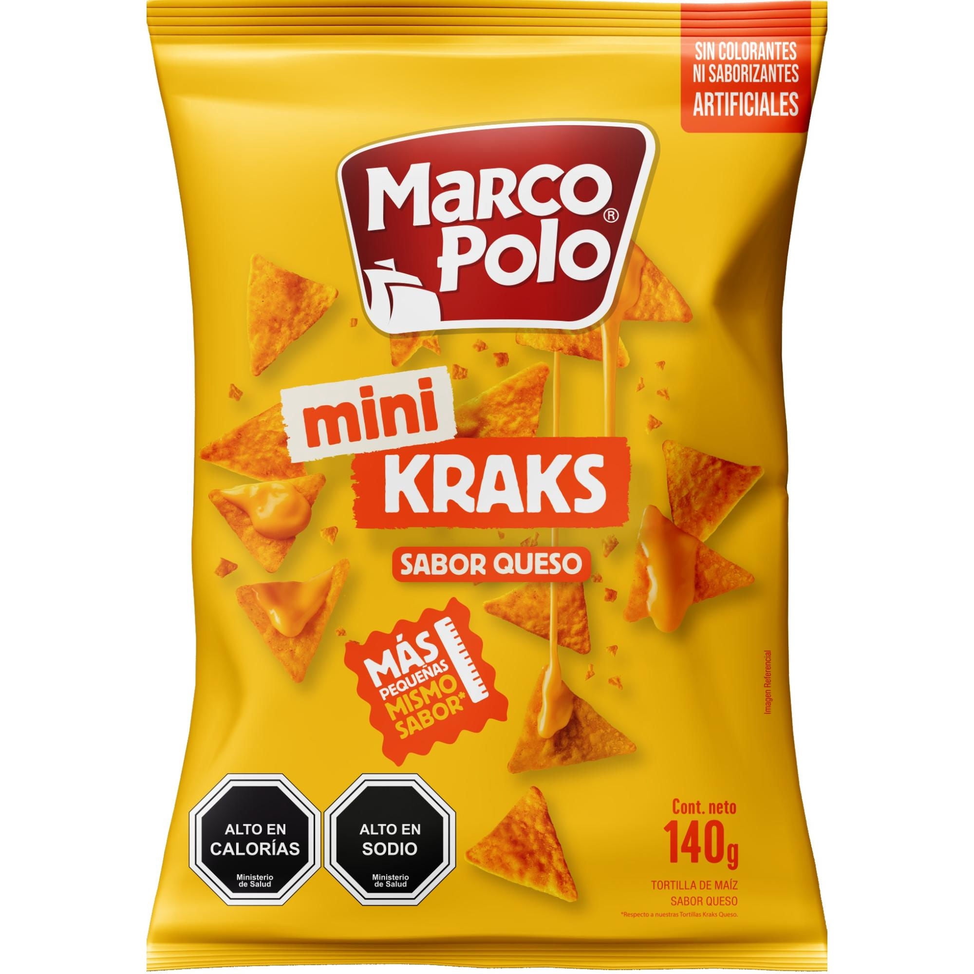 Tortillas De Maíz Mini Kraks Queso 140 g Marco polo