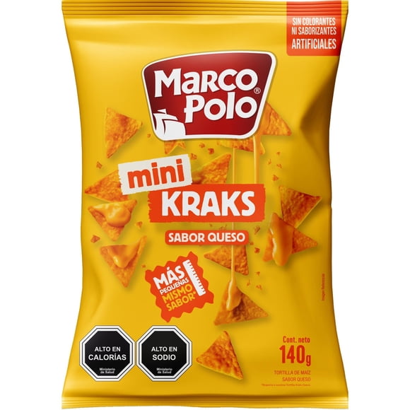 Tortillas de Maíz Mini Kraks queso, 140 g