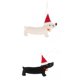 thumbnail image 4 of 2x Colgantes De Navidad Decoraciones Dachshund Perro Adorno Blanco Y Negro, 4 of 4