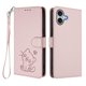 thumbnail image 1 of Funda Billetera con Relieve de Gato para iPhone 16 Plus, Rosa, 1 of 6