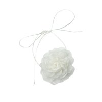 Ioensy - Collar Con Cordones De Flores Collar Elegante De Verano Para Bodas Fiestas Navideñas Blanco