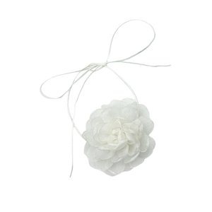 Ioensy - Collar Con Cordones De Flores Collar Elegante De Verano Para Bodas Fiestas Navideñas Blanco