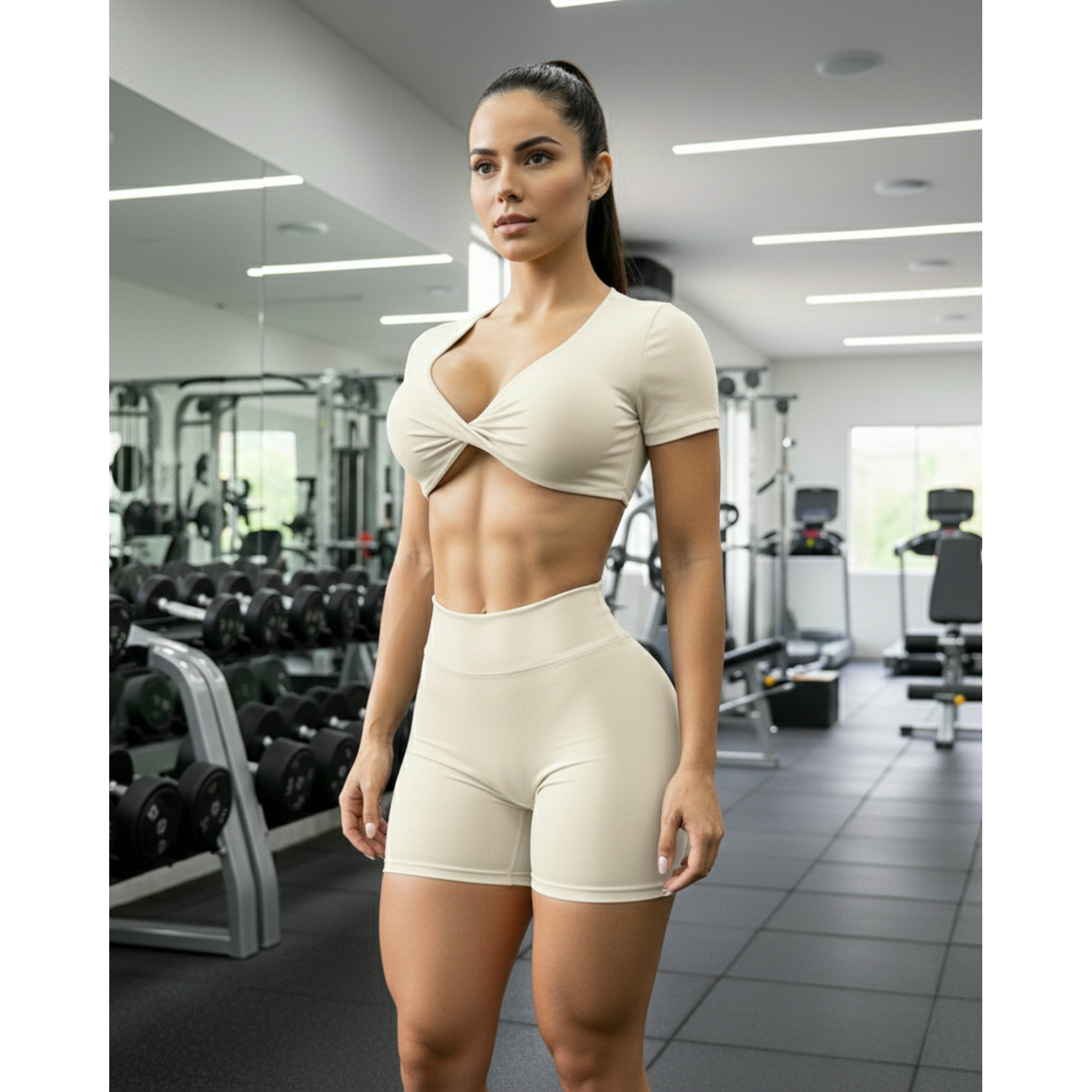 Flix Spa - Conjunto Deportivo Peto Con Mangas Cortas Y Short