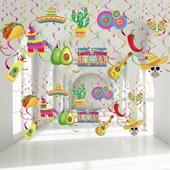 Decoraciones Colgantes Fiesta Mexicana Nezyo 30 Piezas Cartulina