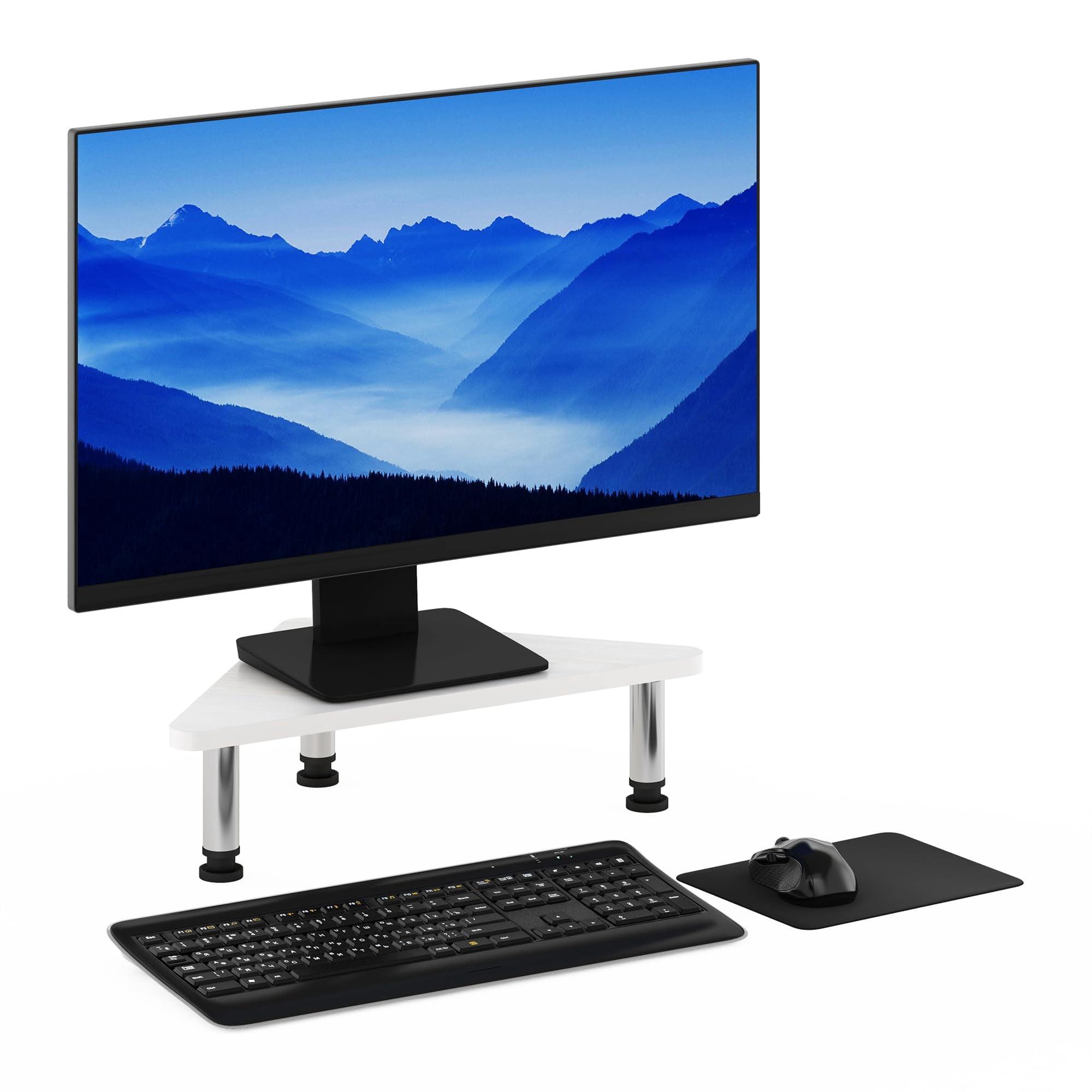 Soporte Elevador Para Monitor Furinno Turn-n-tube, Esquina, Roble Blanco