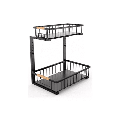 Genérico - Organizador Estante Multiuso Bajo Lavaplatos Cocina Baño Negro