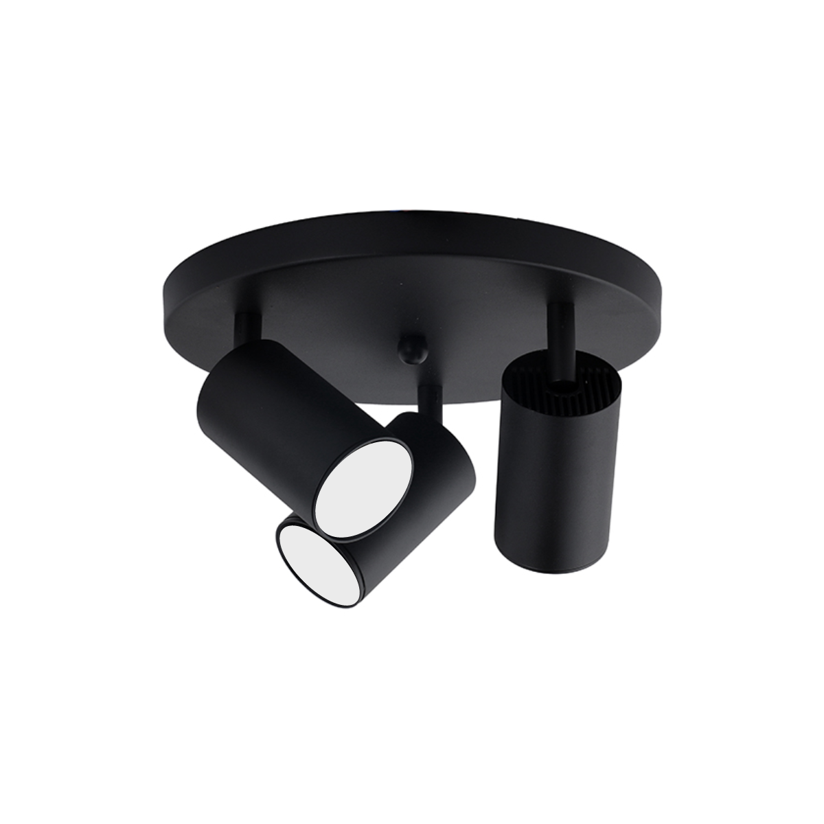 Konnergie - Aplique Triple Negro Base Redonda Dirigible Luz Cálida