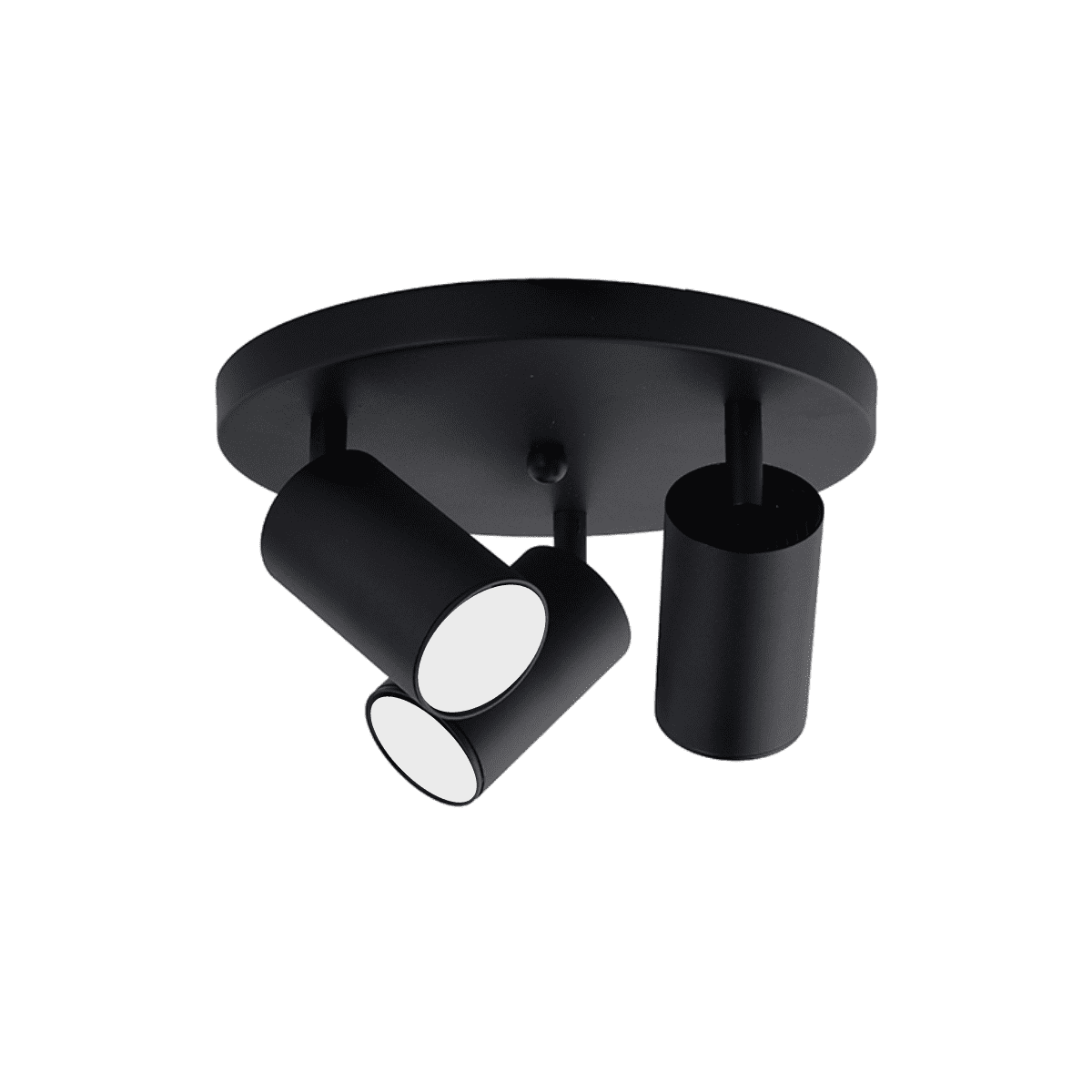 Konnergie - Aplique Triple Negro Base Redonda Dirigible Luz Cálida