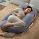 thumbnail image 3 of Almohada de embarazo Momcozy en forma de U para todo el cuerpo, gris, con funda, 3 of 9