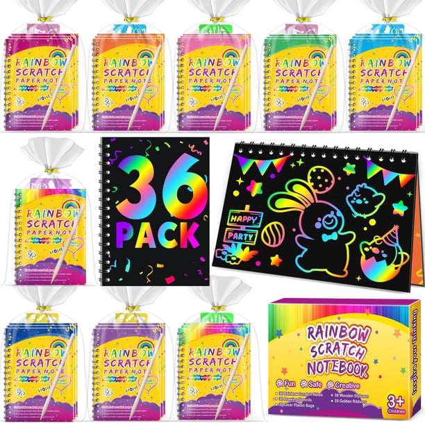 Cuaderno Party Favors Scratch Rainbow Art, paquete de 36 unidades para niños de 4 a 12 años