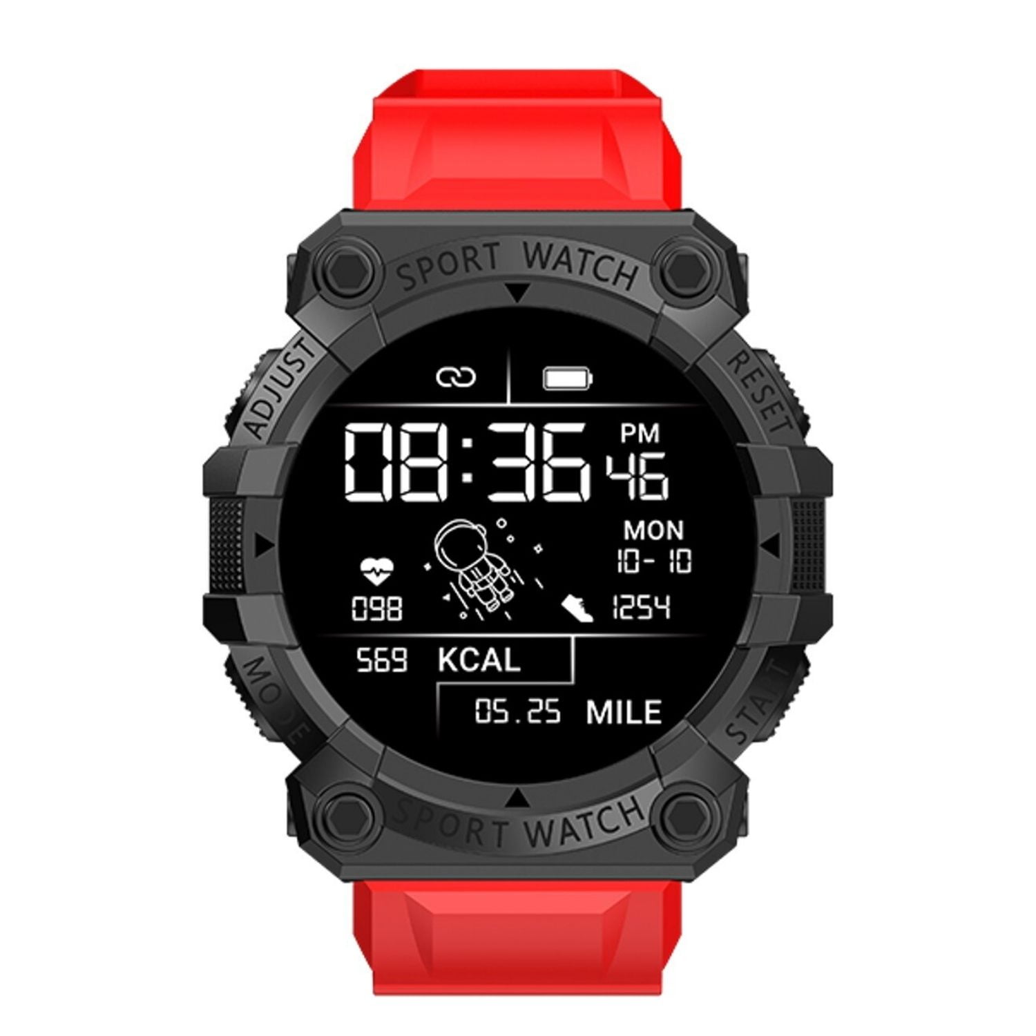 Genérico - Reloj Smart Band Carga Usb Deportivo Rojo