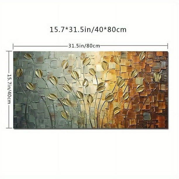 1pc Nordic Abstract Leaves Flowers Oil Painting, On Canvas Wall Art Posters Prints Wall Pictures For Living Room Home Canvas Painting, No Frame
