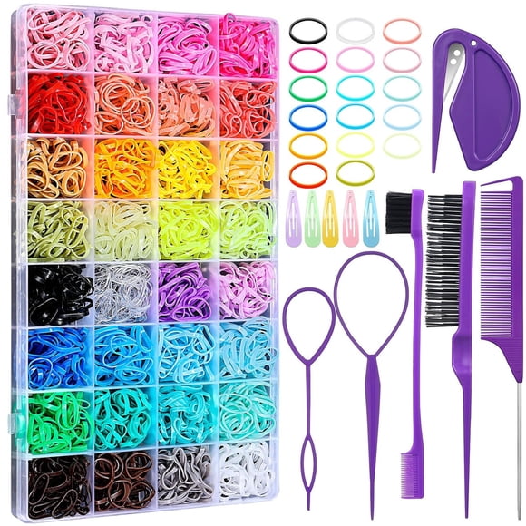 Ligas para el cabello Auroray, 2000 piezas y 16 accesorios