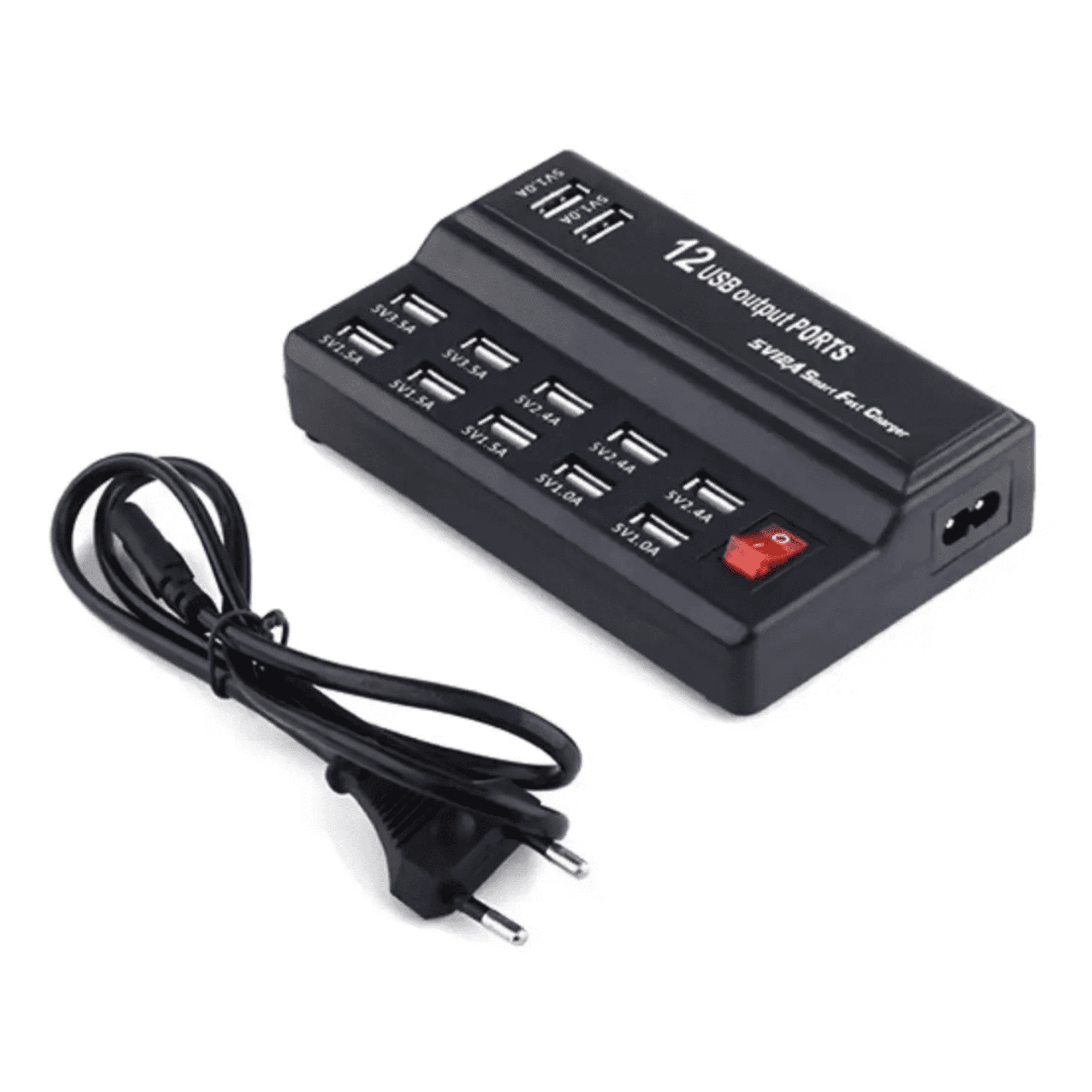 Genérico - Estación De Carga Usb De 60w | Cargador Rápido 12 Puertos